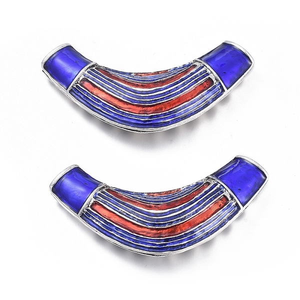 

PandaHall Hollow Alloy Enamel Tube Beads, Antique Silver, Colorful, 80x37x13mm, Hole: 6x11mm Alloy+Enamel Tube