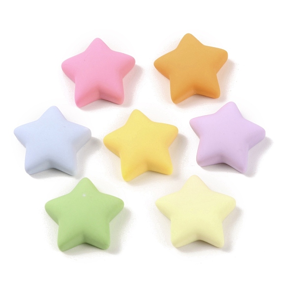 

PandaHall Resin Cabochons, Star, Mixed Color, 18x19x7.5mm Resin Star Multicolor
