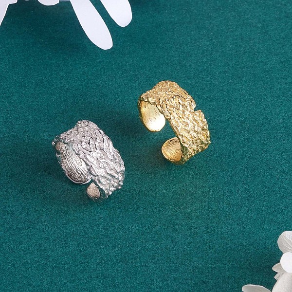 925 массивное открытое кольцо-манжета из серебра с родиевым покрытием для женщин