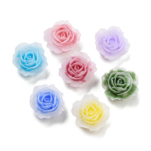 

PandaHall Opaque Resin Cabochons, Flower, Mixed Color, 10x11x6mm Resin Flower Multicolor