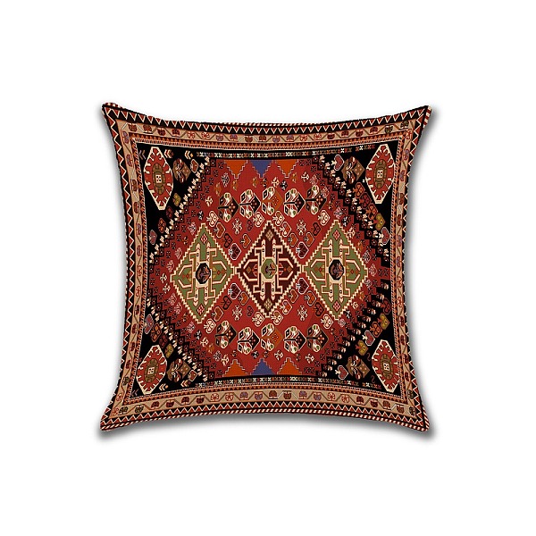 

PandaHall Square Cotton Linen Pillow Covers, Persian Style Pattern Cushion Cover, for Couch Sofa Bed, Square, without Pillow Filling, Dark..., Brown