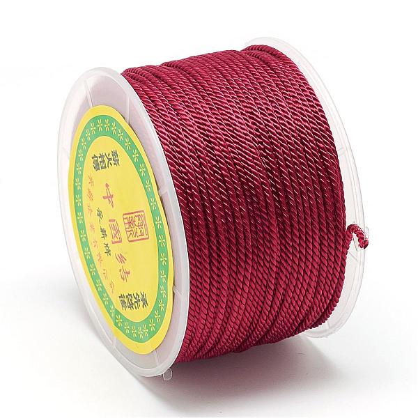 

PandaHall Nylon Threads, Milan Cords/Twisted Cords, Brown, 1.5~2mm, about 54.68 yards(50m)/roll Nylon Brown