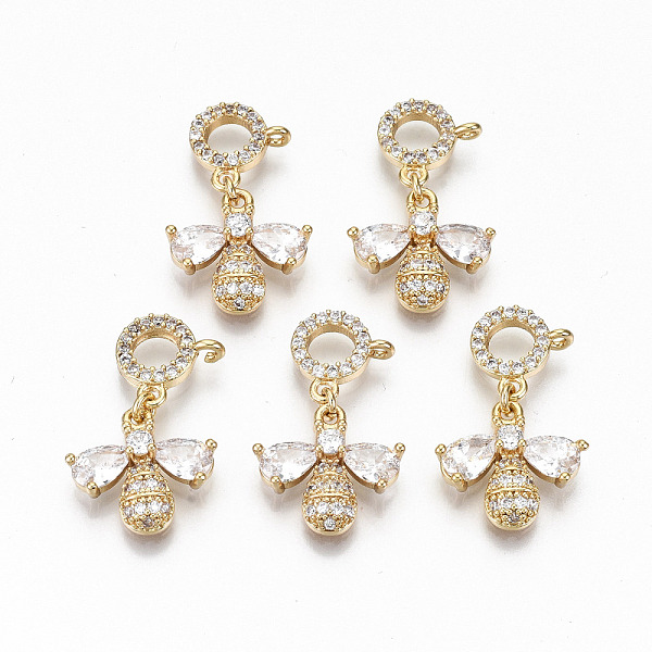 

PandaHall Brass Micro Pave Cubic Zirconia Pendants, Light Gold, Long-Lasting Plated, Cadmium Free & Lead Free, Bee, Clear, 23mm, Hole: 1mm...