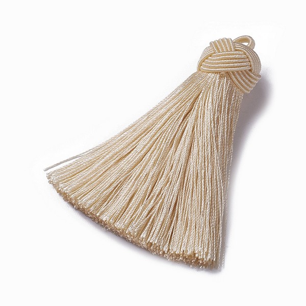 

PandaHall Nylon Tassel Pendants, Tan, 70~72x17~18mm, Hole: 3~4mm Nylon Orange