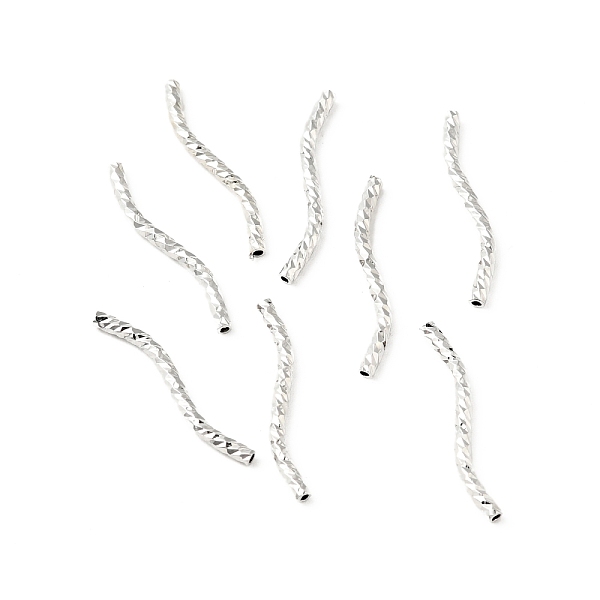 

PandaHall Rack Plating Brass Curved Tube Beads, Cadmium Free & Lead Free, Long-Lasting Plated, Platinum, 20x1.5mm, Hole: 0.8mm Brass Tube