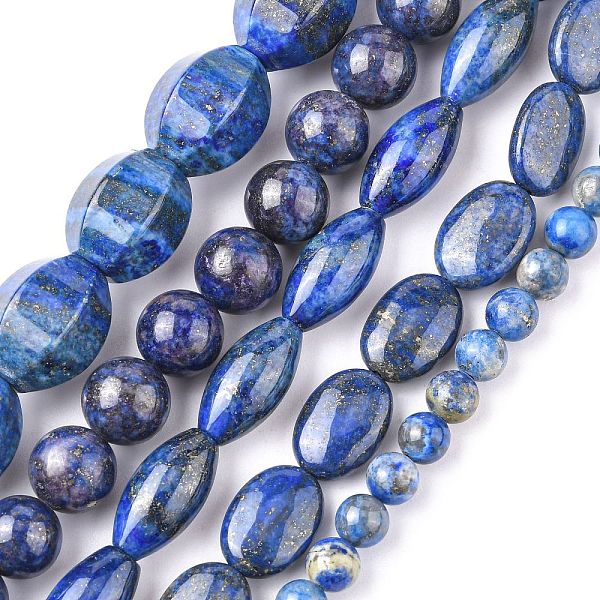 

PandaHall Natural Lapis Lazuli Beads, Round & Flat Oval & Oval, Mixed Shapes, 5~25x8~25x4~16mm, Hole: 0.6mm Lapis Lazuli Mixed Shapes