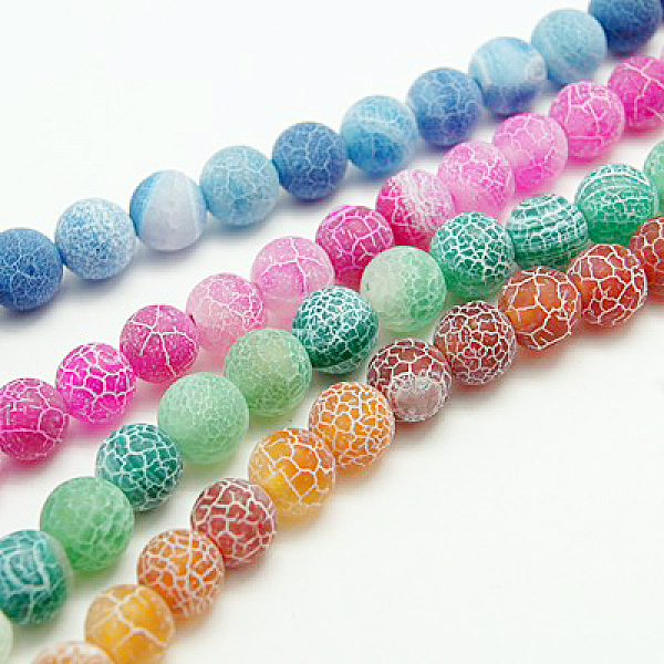 

PandaHall Natural Crackle Agate Beads Strands, Dyed, Round, Grade A, Mixed Color, 6mm, Hole: 1mm, about 63pcs/strand, 15.5inch Crackle Agate..., Multicolor