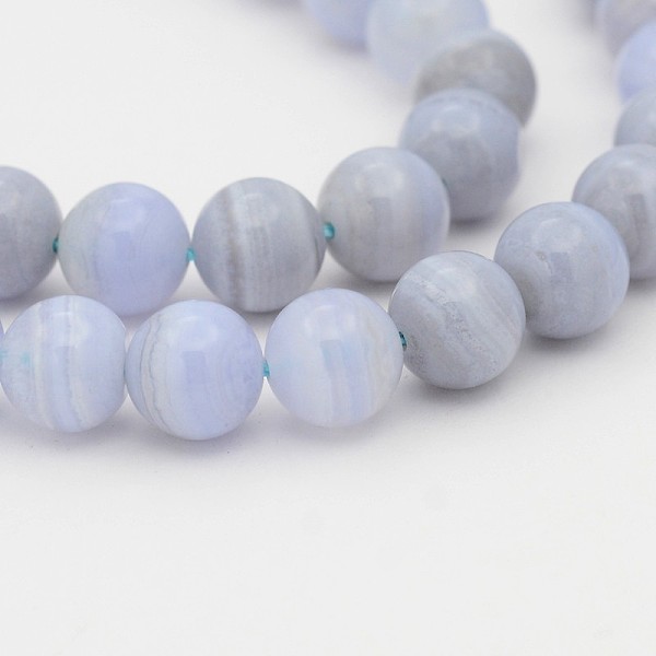 

PandaHall Natural Blue Lace Agate Round Bead Strands, 6mm, Hole: 1mm, about: 65pcs/strand, 15.7 inch Blue Lace Agate Round