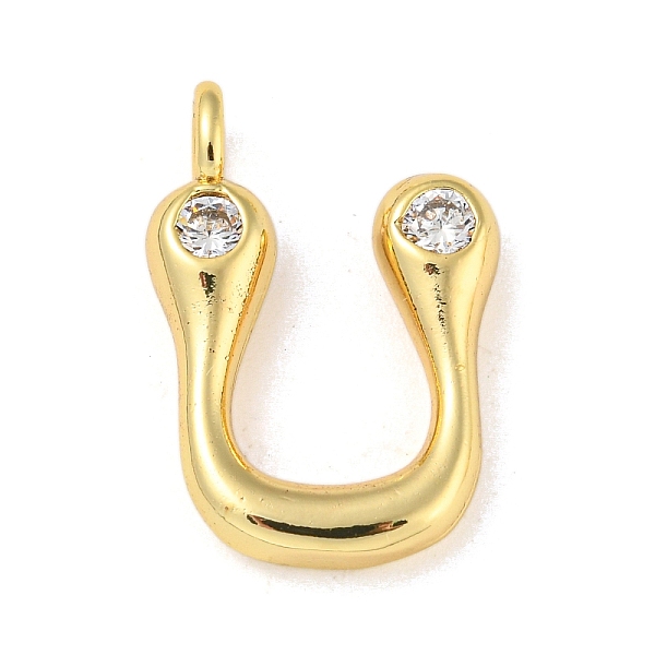 

PandaHall Rack Plating Brass Micro Pave Cubic Zirconia Pendants, Cadmium Free & Lead Free, Long-Lasting Plated, Real 18K Gold Plated, Letter..., Clear