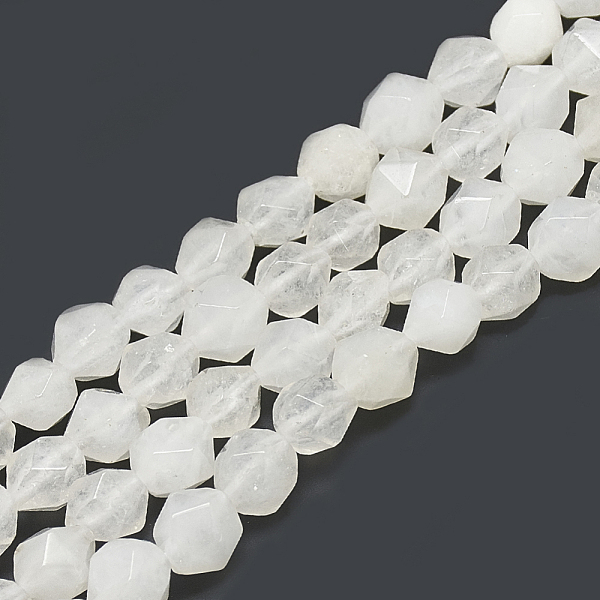 

PandaHall Natural White Jade Beads Strands, Faceted, Round, 7.5~8x7~8x7~8mm, Hole: 1mm, about 47pcs/14.9 inch White Jade Round