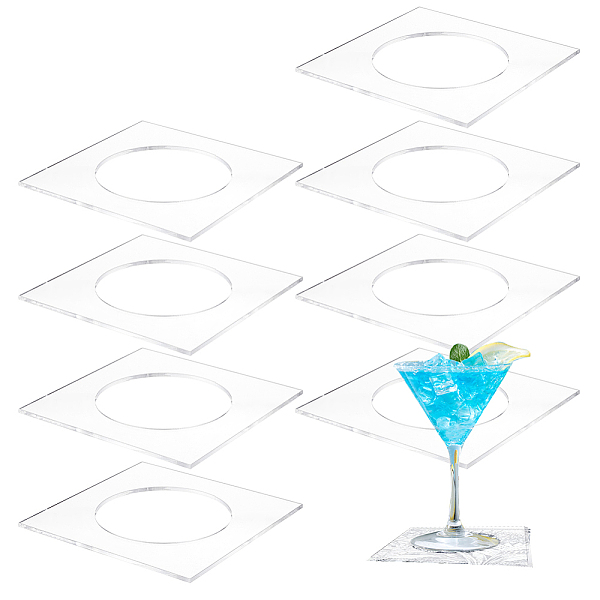 

PandaHall Acrylic Cup Mats, Hollow-out, Square, Clear, 120x120x2.8mm, Inner Diameter: 79.5mm Acrylic Square Clear
