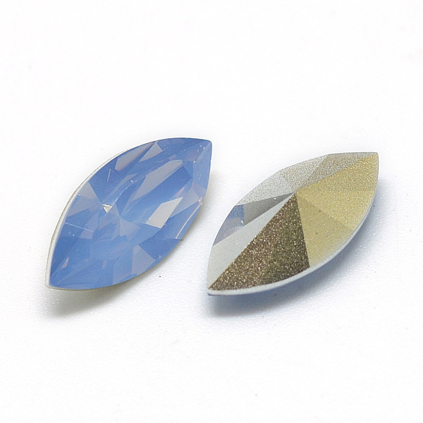 

PandaHall Pointed Back Resin Rhinestone Cabochons, Horse Eye, Cornflower Blue, 15x7x5mm, about 400pcs/bag Resin Horse Eye Blue