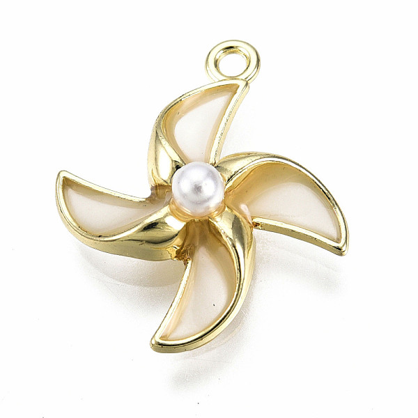 

PandaHall Rack Plating Alloy Epoxy Resin Pendants, with White Acrylic, Cadmium Free & Lead Free, Light Gold, Windmill Charm, Mixed Color..., Multicolor