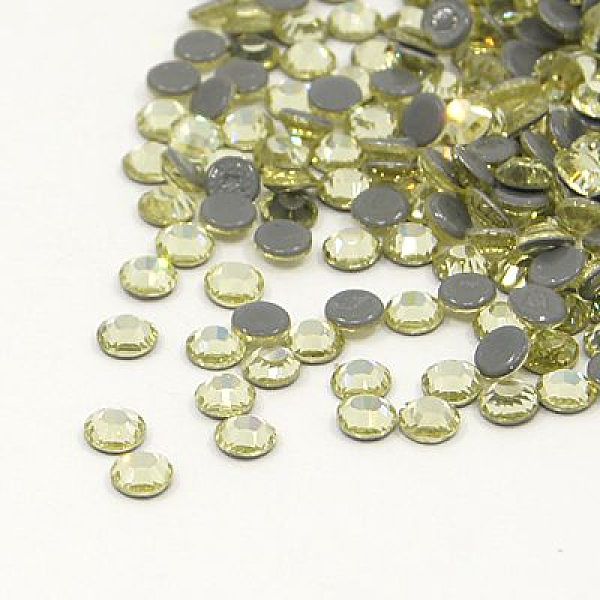 PandaHall Glass Hotfix Rhinestone, Grade AA, Flat Back & Faceted, Half Round, Jonquil, SS10, 2.7~2.8mm, about 1440pcs/bag Glass Rhinestone...