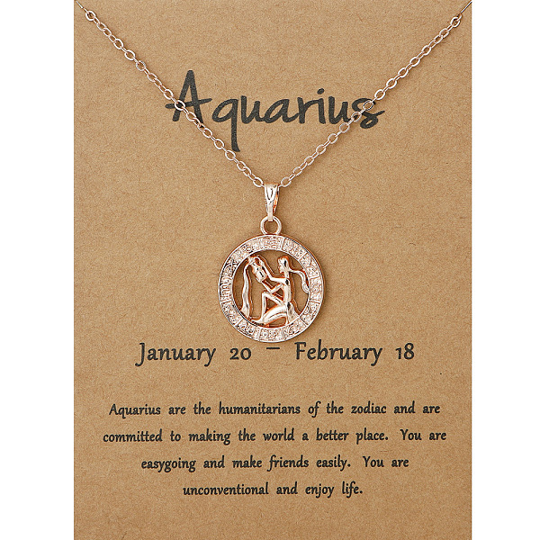 

PandaHall Alloy Constellation Pendant Necklaces, Golden, Aquarius, 17.13 inch(43.5cm) Alloy Aquarius