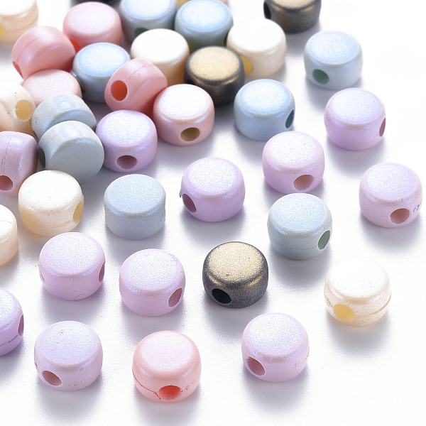 

PandaHall Spray Painted Acrylic Beads, Flat Round, Matte Style, Mixed Color, 9x5.5mm, Hole: 2.5mm, about 1774pcs/500g Acrylic Flat Round..., Multicolor