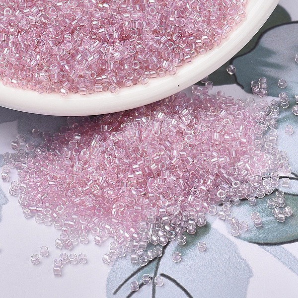 

PandaHall MIYUKI Delica Beads, Cylinder, Japanese Seed Beads, 11/0, (DB1673) Pearl Lined Transparent Pink AB, 1.3x1.6mm, Hole: 0.8mm, about...