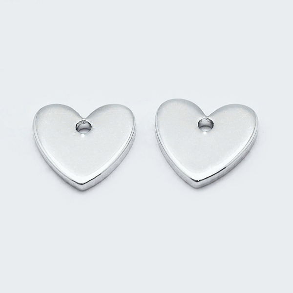 

PandaHall Brass Charms, Long-Lasting Plated, Real Platinum Plated, Nickel Free, Heart, 8x8x1mm, Hole: 1mm Brass Heart