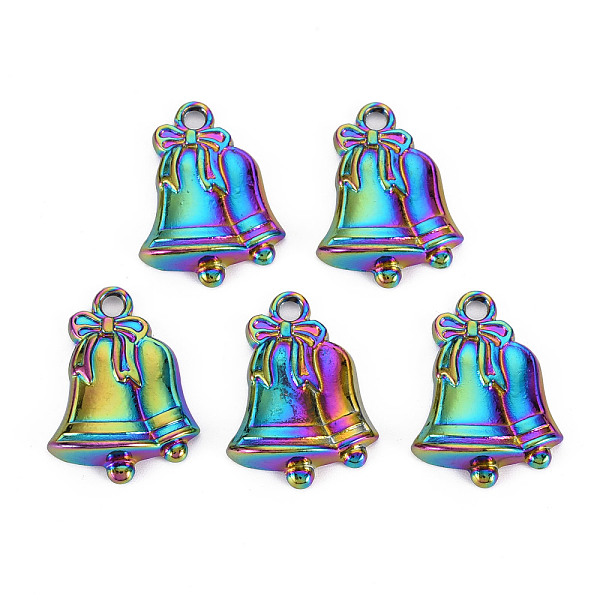 

PandaHall Rainbow Color Alloy Pendants, Cadmium Free & Nickel Free & Lead Free, Christmas Bell, 23x16.5x5mm, Hole: 2mm Alloy Bell