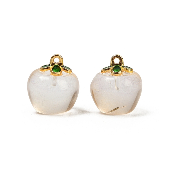 Transparent Glass Apple Pendants