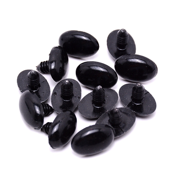 

PandaHall Plastic Doll Eyes, Craft Eyes, for Crafts, Crochet Toy and Stuffed Animals, Oval, Black, 22x15mm, Pin: 6mm Plastic Oval Black