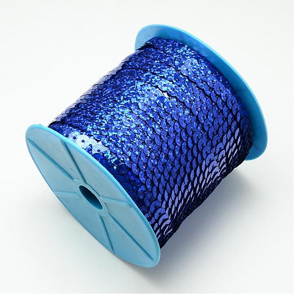 

PandaHall Eco-Friendly Plastic Paillette Beads, Sequins Beads, Ornament Accessories, Flat Round, Blue, 6mm, about 100yards/roll Plastic Flat...