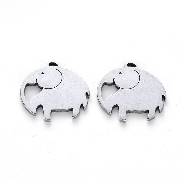 

PandaHall 201 Stainless Steel Charms, Laser Cut, Elephant, Stainless Steel Color, 15x15x1mm, Hole: 0.9mm 201 Stainless Steel Elephant