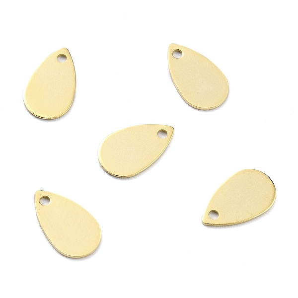 

PandaHall Brass Charms, Teardrop, Real 24K Gold Plated, 10x6x0.5mm, Hole: 1mm Brass Teardrop