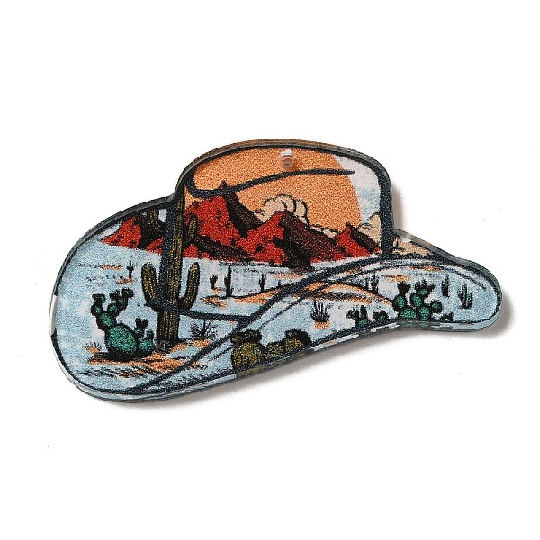 

PandaHall Acrylic Pendants, Hat, Sky Blue, 27x45x2mm, Hole: 1.2mm Acrylic Hat