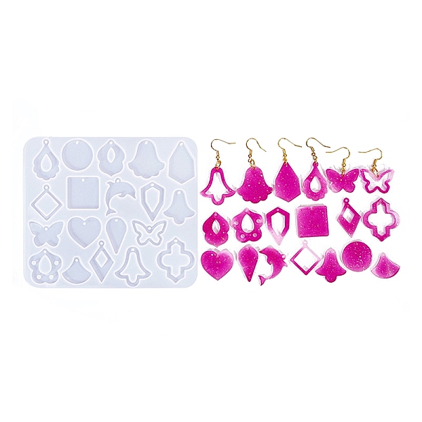 

PandaHall Geometry Earrings Pendants DIY Silicone Mold, Resin Casting Molds, for UV Resin, Epoxy Resin Craft Making, Clear, 113x129x4.5mm...