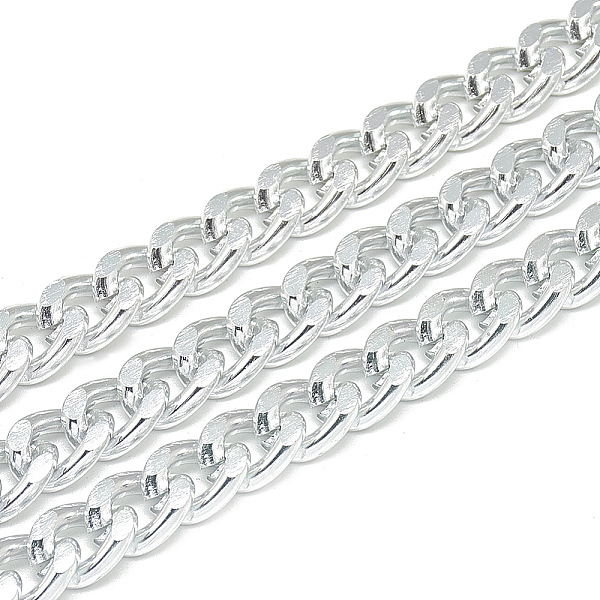 

PandaHall Unwelded Aluminum Curb Chains, Gainsboro, 12x9x2.3mm Aluminum Gray