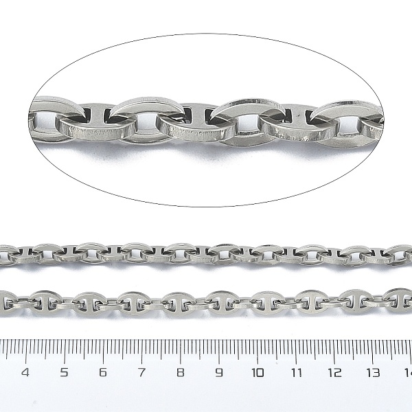 

PandaHall 304 Stainless Steel Oval Link Chains, Unwelded, with Spool, Stainless Steel Color, 9.5x6x1.5mm and 9x5.5x1mm 304 Stainless Steel