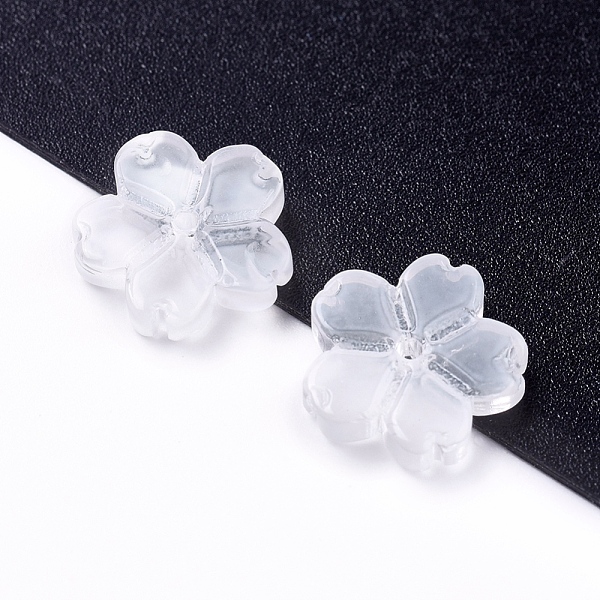 PandaHall Electroplate Glass Beads, Flower, Clear, 11x2.7mm, Hole: 1mm Glass Flower Clear
