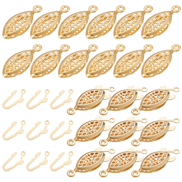 

PandaHall SUNNYCLUE 1 Box 50 Sets Real 24k Gold Plated Fish Hook Clasp Filigree Necklace Clasp Filigree Clasp Jewelry Slide Clasp Necklace...