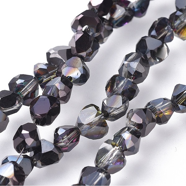 

PandaHall Electroplate Glass Beads Strands, Half Plated, Faceted, Heart, Black Plated, 6.5~7x7~7.5x5~6mm, Hole: 1.5mm, about 78~80pcs/strand...