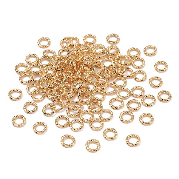 

PandaHall Brass Open Jump Rings, Long-Lasting Plated, Twist Ring, Real 18K Gold Plated, 18 Gauge, 6x1mm, Inner Diameter: 4mm Brass