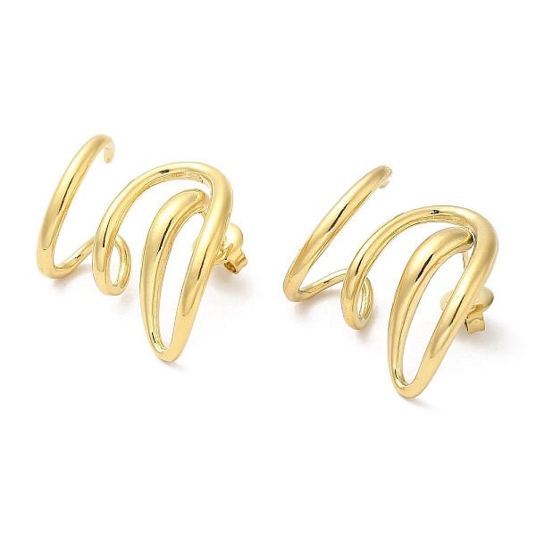

PandaHall 304 Stainless Steel Wire Twist Stud Earrings, Real 14K Gold Plated, 23x21mm 304 Stainless Steel Twist