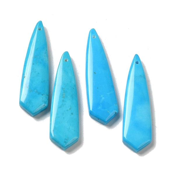 

PandaHall Natural Turquoise Dyed Pendants, Tie Shape Charms, Deep Sky Blue, 40~40.5x11x4~4.5mm, Hole: 1mm Turquoise Others