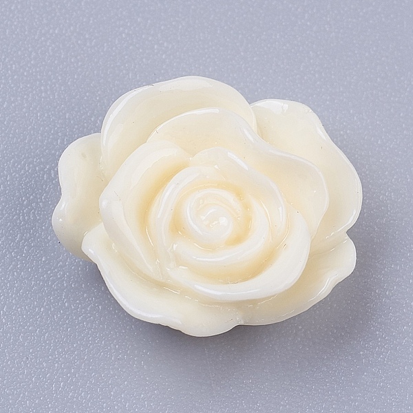 

PandaHall Resin Cabochons, Flower, White, 13mm in diameter, 5mm thick Resin Flower White