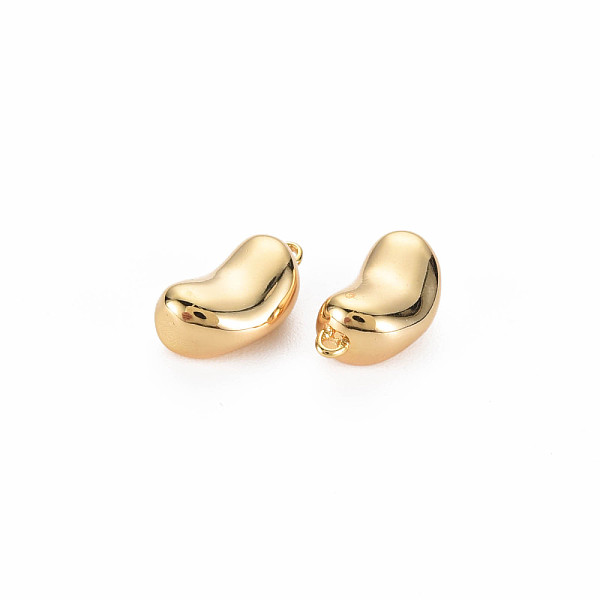 

PandaHall Rack Plating Brass Charms, Nickel Free,3D Bean, Real 18K Gold Plated, 10.5x5.5x4.5mm, Hole: 0.8mm Brass Vegetables