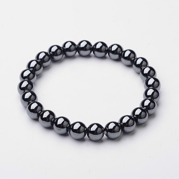 Bracciale Elasticizzato Con Perline Di Ematite