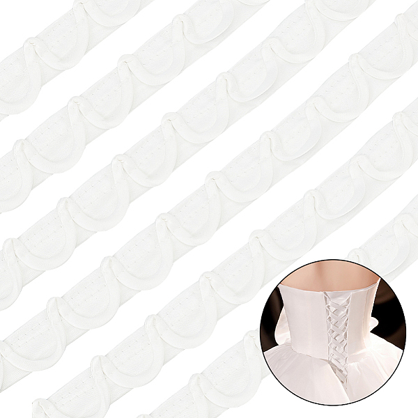 

PandaHall AHANDMAKER Wedding Zipper Replacement Adjustable Lace Up Dress Corset Back Kit Lace-Up Satin Ribbon Ties for Evening Gown Banquet..., White