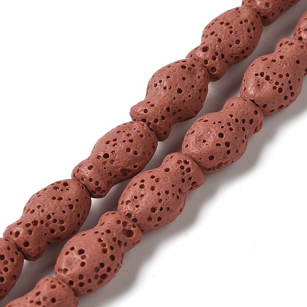 Brins de perles de pierre de lave naturelle