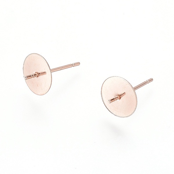 

PandaHall 304 Stainless Steel Stud Earring Findings, For Half Drilled Beads, Rose Gold, 13.5x8mm, Pin: 0.8mm 304 Stainless Steel Others