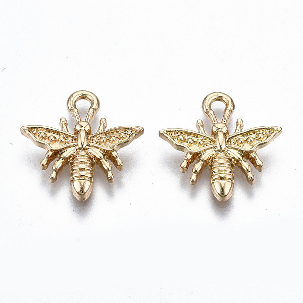 

PandaHall Alloy Pendants, Cadmium Free & Lead Free, Bee, Light Gold, 16.5x16.5x2.5mm, Hole: 1.8mm Alloy Bees