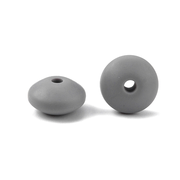 

PandaHall Food Grade Eco-Friendly Silicone Abacus Beads, Chewing Beads For Teethers, DIY Nursing Necklaces Making, Gray, 12x6.5mm, Hole: 2mm...