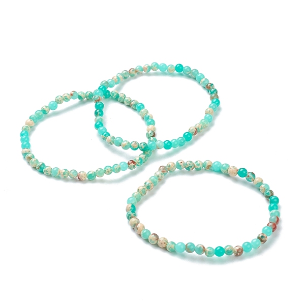 

PandaHall Synthetic Shoushan Stone Beaded Stretch Bracelets, Round, Beads: 4~5mm, Inner Diameter: 2-1/4 inch(5.65cm) Shoushan Stone