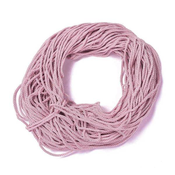 

PandaHall Polyester Cord, Twisted Cord, Pink, 5mm, about 97~100m/bundle Polyester Pink