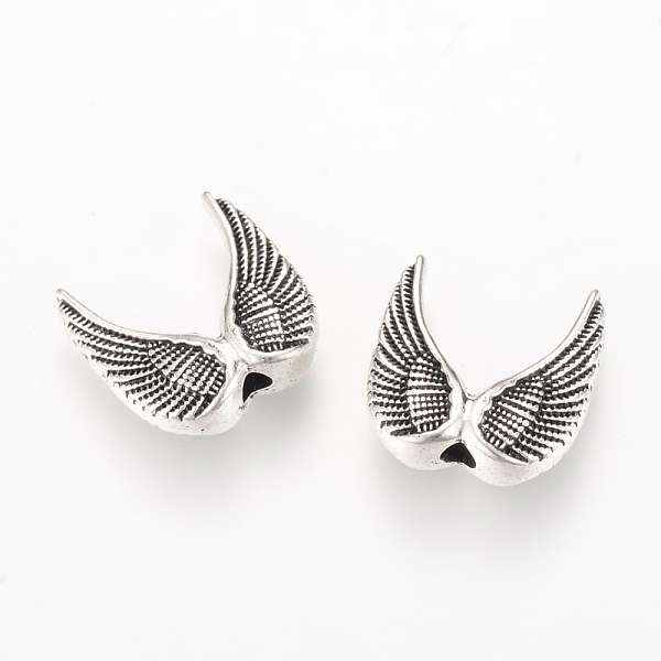 

PandaHall Tibetan Style Alloy Beads, Wing, Cadmium Free & Lead Free, Antique Silver, 15x15x5mm, Hole: 2mm Alloy Wing