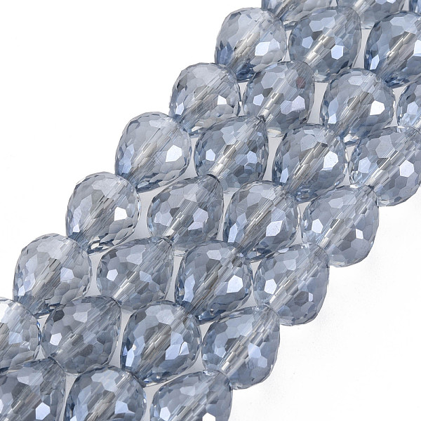 

PandaHall Electroplate Transparent Glass Beads Strands, Faceted, Teardrop, Light Blue, 10x9.5mm, Hole: 1.5mm, about 60pcs/strand, 23.62 inch...